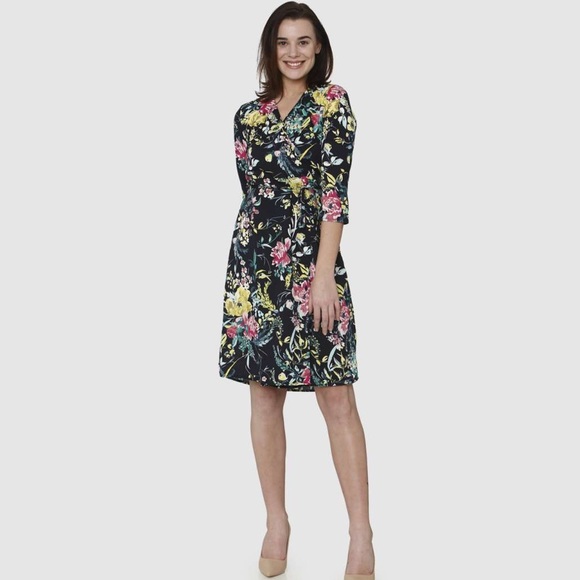 VERO MODA | Floral Asymmetrical Button Wrap Dress Sz S - Picture 1 of 7